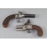 An early 19th century twin barrel flintlock pocket pistol, by Jn. & Geo. Jones of London, 6