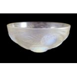 René Lalique. A pre-war opalescent glass Dahlias pattern bowl, no.384, designed in 1921, moulded