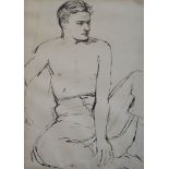 § John Minton (1917-1957)pen and ink on paperTwo studies of a young man seated shirtless and with