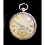 A George IV engine turned 18ct gold open face keywind pocket watch by Thomas Mols, Ludgate,