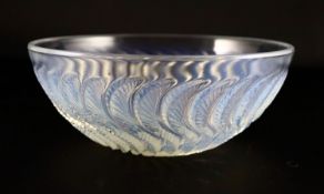 René Lalique. A pre-war Actinia pattern opalescent glass bowl, no.10-392, designed in 1933, etched R