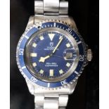 A gentleman's early 1980's stainless steel Rolex Tudor Prince Oysterdate 'Snowflake' Submariner