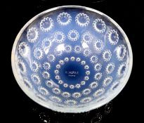 René Lalique. A pre-war opalescent glass Asters pattern bowl, no.3304, designed in 1935, etched mark