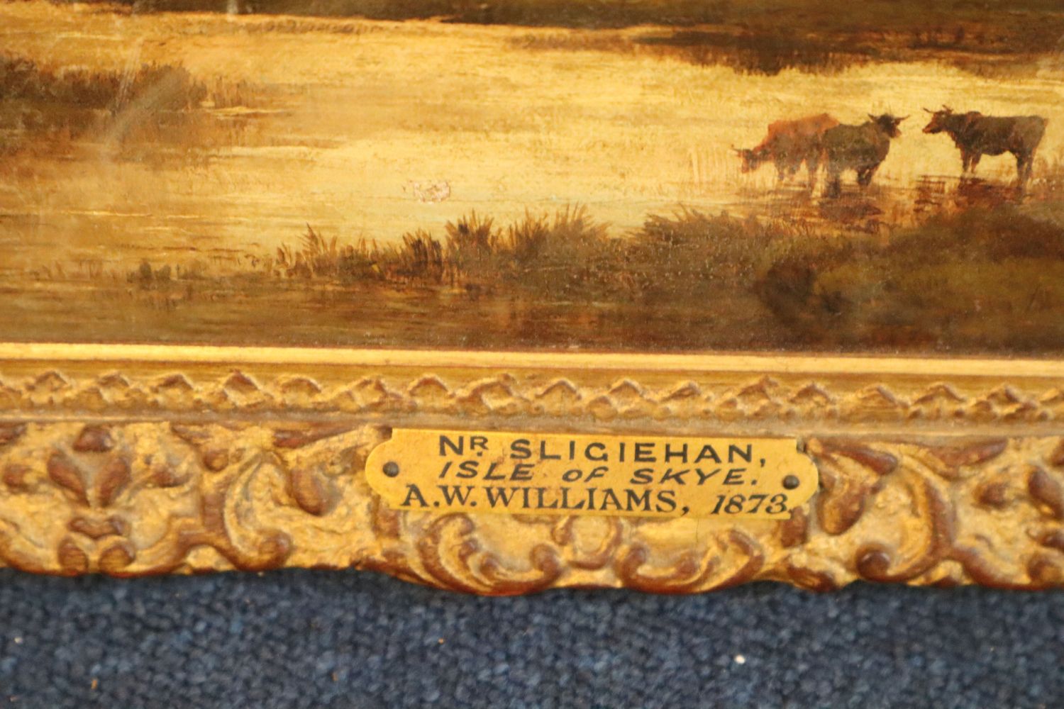 Alfred Walter Williams (1824-1905)oil on canvas'Nr Sligiehan, Isle of Skye'initialled and dated - Image 3 of 4