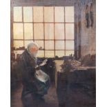After Charles Spencelayhoil on canvas laid on boardThe Violin Maker34 x 27in.CONDITION: Oil on board