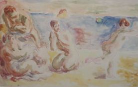 § Duncan Grant (1885 –1978)watercolour on paperNude bathers on a beachsigned and dated '5015.5 x