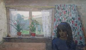 § Margaret Green (1925-2003)oil on canvas laid on board'The Parlour Window'signed and labelled