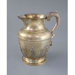 A late Victorian silver baluster jug, by Aldwinckle & Slater, with card cut decoration, London,