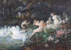 Henri-Théodore Fantin-Latour (French 1836-1904)oil on canvasSymbolist Nymphs being chased by