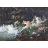 Henri-Théodore Fantin-Latour (French 1836-1904)oil on canvasSymbolist Nymphs being chased by