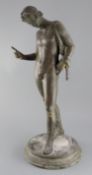 Morelli Rinaldi, Roma. A 19th century After the Antique bronze model of Antinous, signed in the