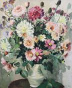 § Edward Wesson (1910-1983)oil on prepared panel'Late Summer Flowers II'signed22.5 x 18.5in.