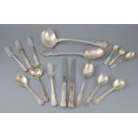 An Edwardian part canteen of silver Queens pattern double struck flatware by Jacques &
