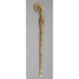 A 19th century Dieppe carved ivory crozier, thought to be a copy of a 13th century example, and