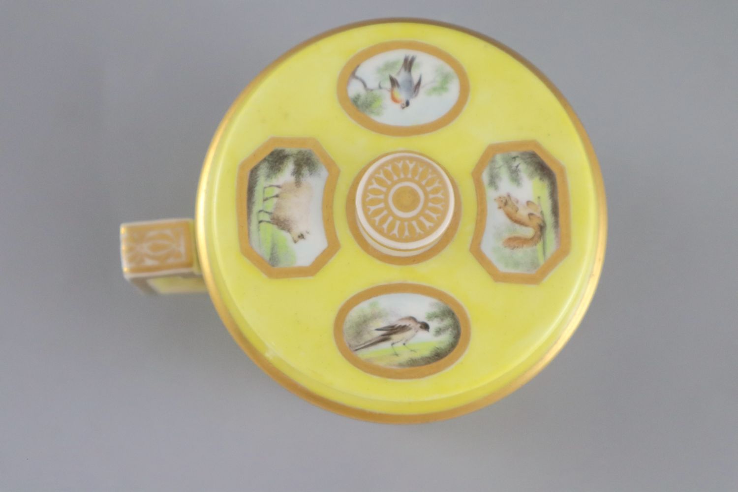 A rare Derby single handled chocolate cup, cover and stand, c.1795-1800, painted in the manner of - Image 4 of 7