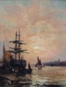 William Thornley (1857-1935)oil on canvasEstuary at sunsetsigned9.5 x 7.5in.CONDITION: Oil on