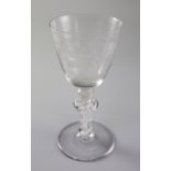 HEADING The Andrew Rudebeck collection of glass. Lots 104 - 154A cotton stem goblet, English or