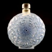 René Lalique. A pre-war frosted glass Dahlia pattern flacon No.1, no.615, designed in 1931, etched R