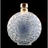 René Lalique. A pre-war frosted glass Dahlia pattern flacon No.1, no.615, designed in 1931, etched R