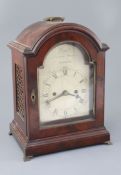 Perigal of Coventry Street, London. A Regency mahogany cased bracket clock with plain arched case