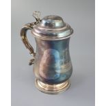 A George III silver tankard, by Thomas Chawner, of baluster form, the domed cover with pierced