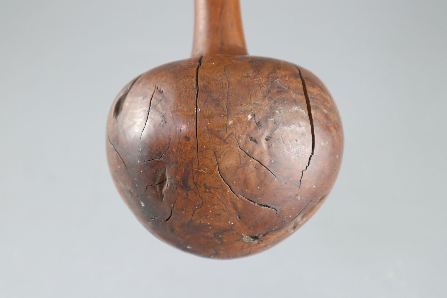 A 19th century Fijian Ula throwing club, with geometric carved handle, length 15.75in. diameter 4. - Image 5 of 5