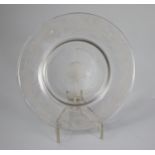 A glass under dish, of Jacobite significance, c.1745, the underside wheel engraved with honeysuckle,