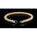 A Wellendorf 18ct. gold cable twist link bracelet with diamond set clasp, approx. 18.5cm, gross