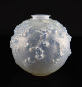 René Lalique. A pre-war opalescent glass Druide pattern vase, no.937, designed in 1924 engraved mark