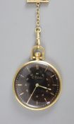 An early to mid 20th century 18ct gold open face keyless dress pocket watch, by E. Gubelin, with