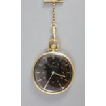 An early to mid 20th century 18ct gold open face keyless dress pocket watch, by E. Gubelin, with