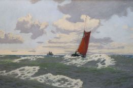 § Charles Pears (1873-1958)oil on canvasSail barge and clipper at seasigned20 x 30in.CONDITION: