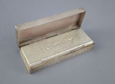 A 1970's textured silver rectangular paint box and brush for Rowney, to commemorate the Queen's