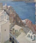 Andre Chochon (1910-2005)oil on canvasA Greek coastal villagesigned and dated '3717.5 x 14.5in.