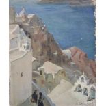 Andre Chochon (1910-2005)oil on canvasA Greek coastal villagesigned and dated '3717.5 x 14.5in.