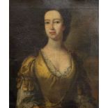 18th century English Schooloil on canvasPortrait of a lady wearing a gold silk dress28.5 x 23.5in.