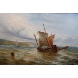 J* D* Williams (19th century)oil on canvasOff Little Yarmouthsigned and dated 187923 x 34.75in.