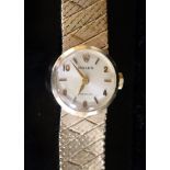 A lady's 1960's 9ct gold Rolex Precision manual wind wrist watch, with baton & Arabic numerals, on