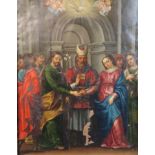 18th century Italian Schooloil on copper panelReligious ceremony with Christ and the Virgin Mary,