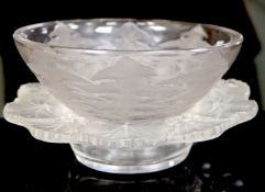 René Lalique. A pre-war Pissenlit No.1 pattern bowl, no.3215, designed in 1921 and a post war