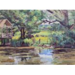 § Duncan Grant (1885 –1978)oil on canvas'The Boathouse' signed, Exhibition label verso with title