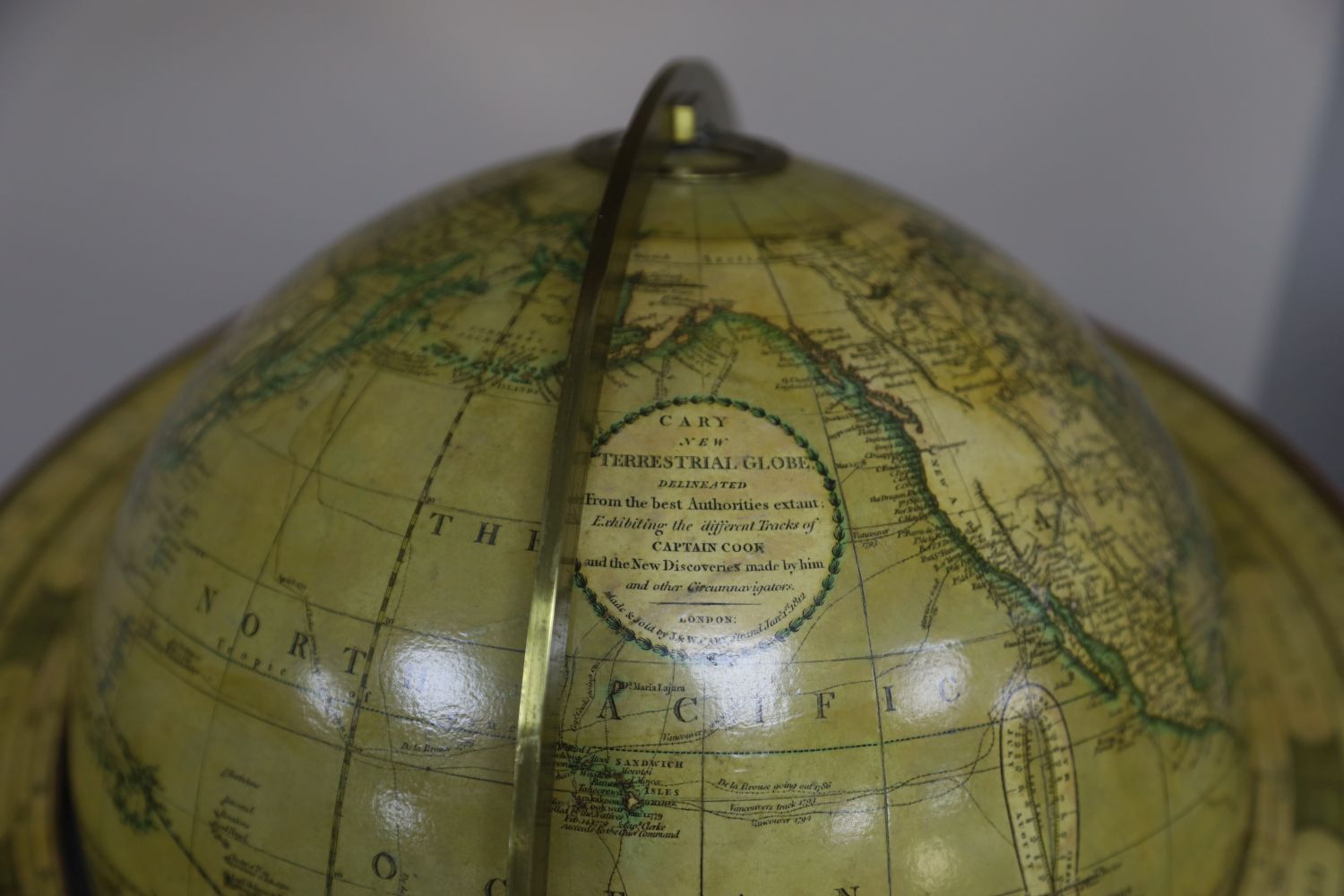 A Cary's New Terrestrial globe, made and sold by J & W Cary, January 1812, on ebonised stand, - Image 3 of 4