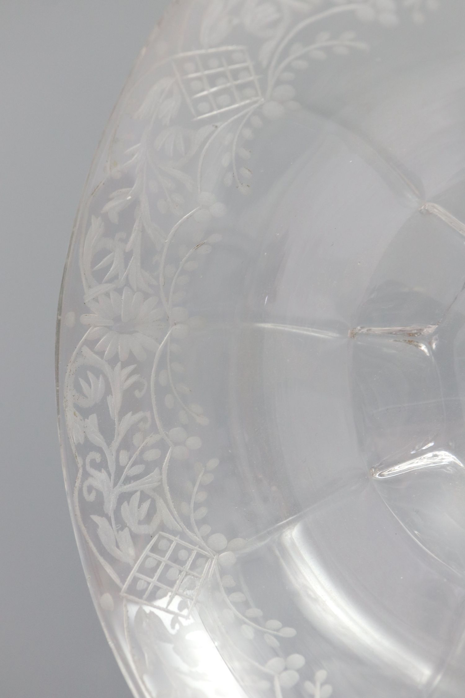 A George II Silesian stem sweetmeat glass, c. 1740, the panel moulded ogee shaped bowl wheel - Image 2 of 4