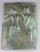 § Quentin Bell (1910-1996)bronze reliefTwo nudes Exhibited at the Hatton Gallery, Newcastle.15.5 x