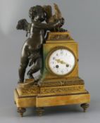 Ch. Gaultier, Bordeaux. A late 19th / early 20th century French bronze and ormolu mantel clock,