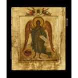 Ikone mit dem Hl. Johannes der Täufer als Engel der Wüste.