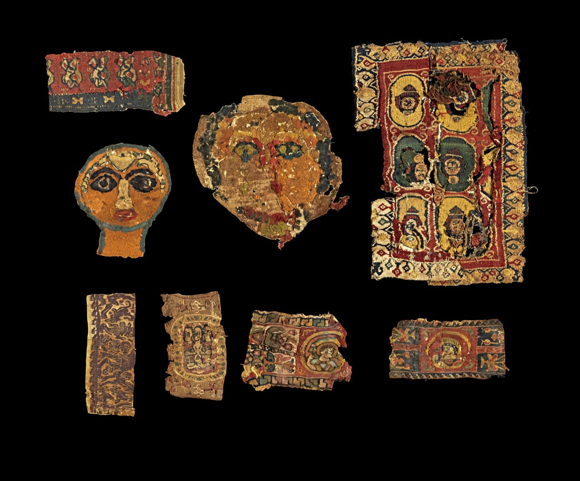 Große Sammlung koptischer Stoffe.