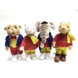 FOUR STEIFF RUPERT SERIES COLLECTOR'S SOFT TOYS comprising 'Rupert Bear', brown, limited edition