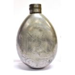 A RARE GREAT WAR M1907 GERMAN 'COMMEMORATIVE TRENCH ART' ALUMINIUM WATER CANTEEN etched to the