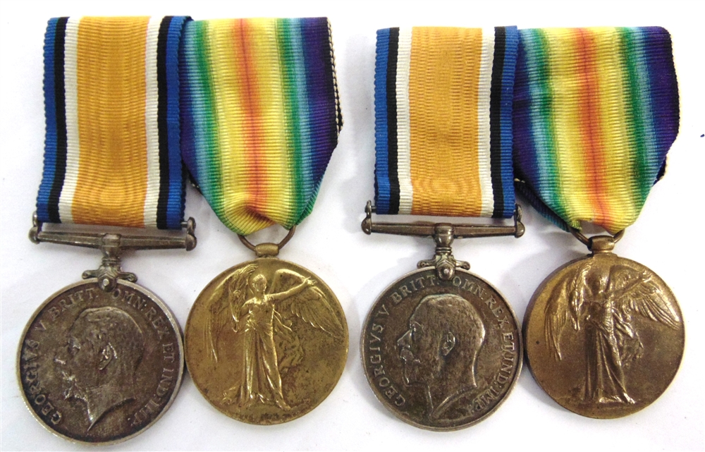 TWO GREAT WAR PAIRS OF MEDALS the first to Pioneer A.G. Miller, Royal Engineers, comprising the